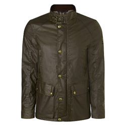 Belstaff Tourmaster Water-Resistant Biker Waxed Cotton Jacket, Olive